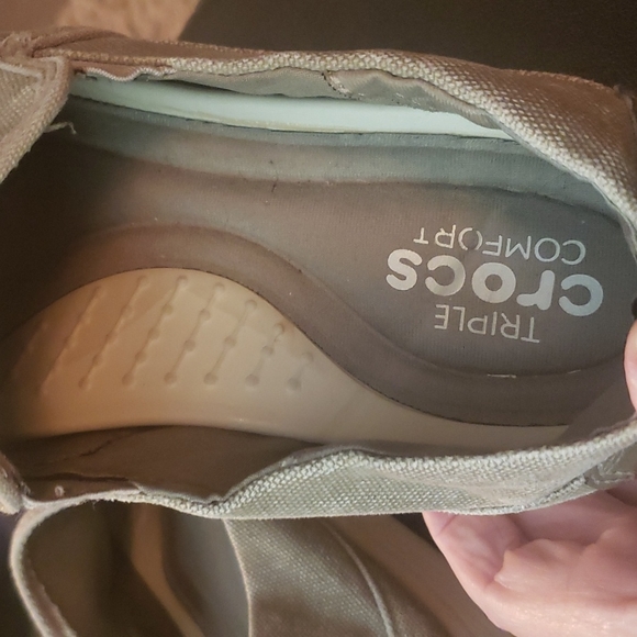 Men's CROCS TAUPE FABRIC LOAFERS - MEN'S SIZE 11 - Picture 5 of 10